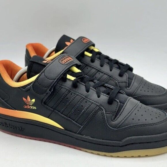 adidas Originals Men's Forum Low Classic Shoes Orange Black FZ5891 Size 10 - Picture 8 of 10